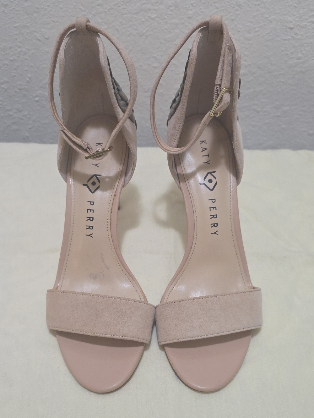 Katy Perry Collections Blush Pink Suede Ankle-Strap Heels